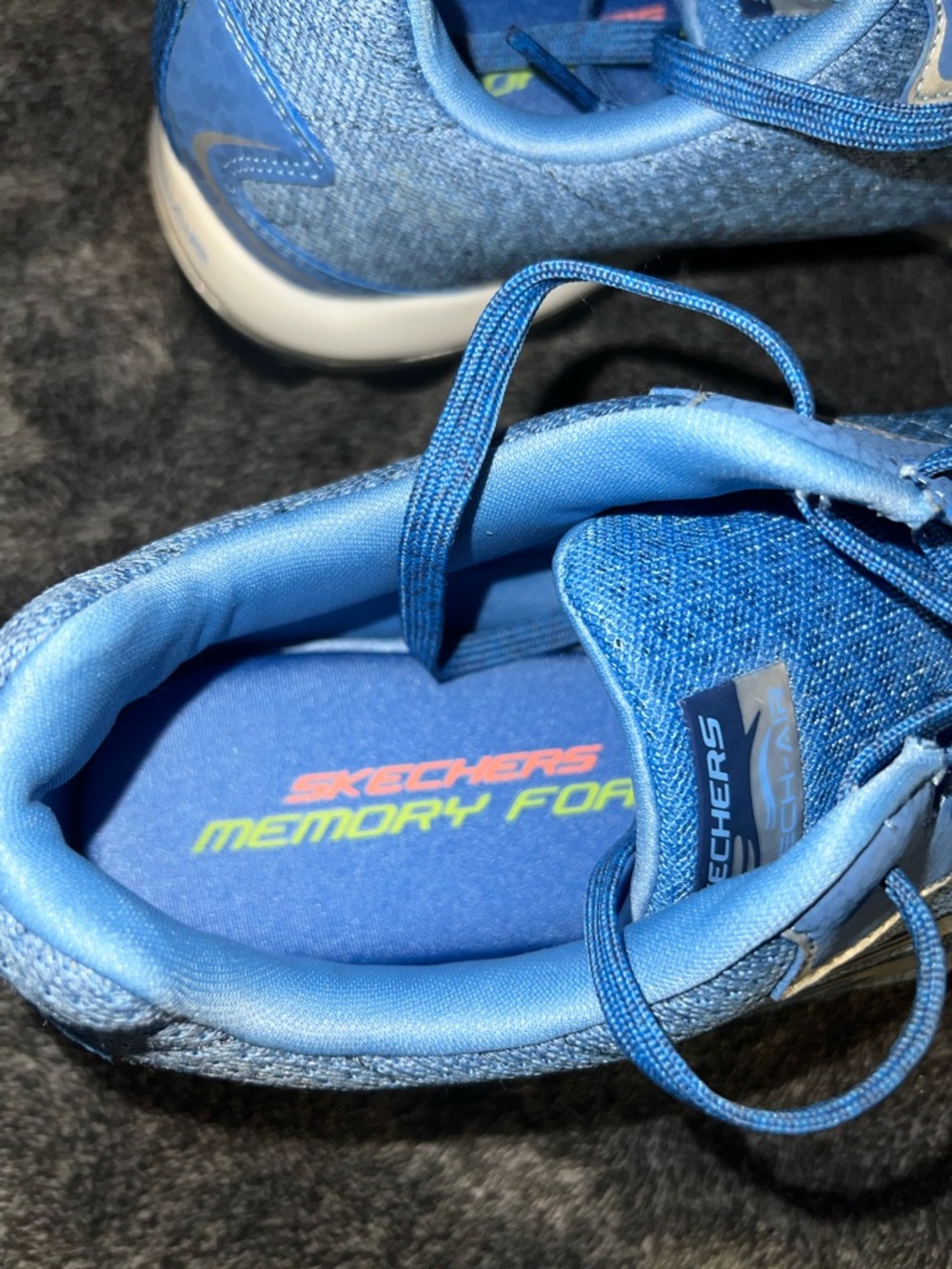 Skechers Skech-Air Light Blue Knit Lace-Up Sneakers - Picture 3 of 5